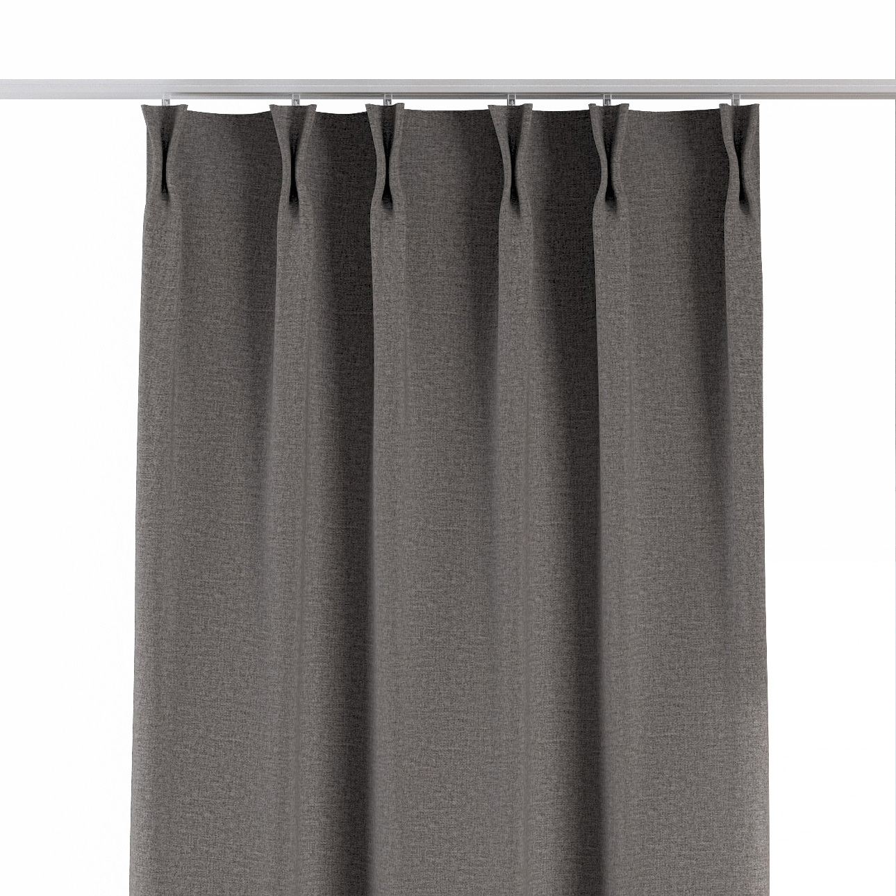 Vorhang mit flämischen 2-er Falten, grau, Edinburgh (115-81) günstig online kaufen