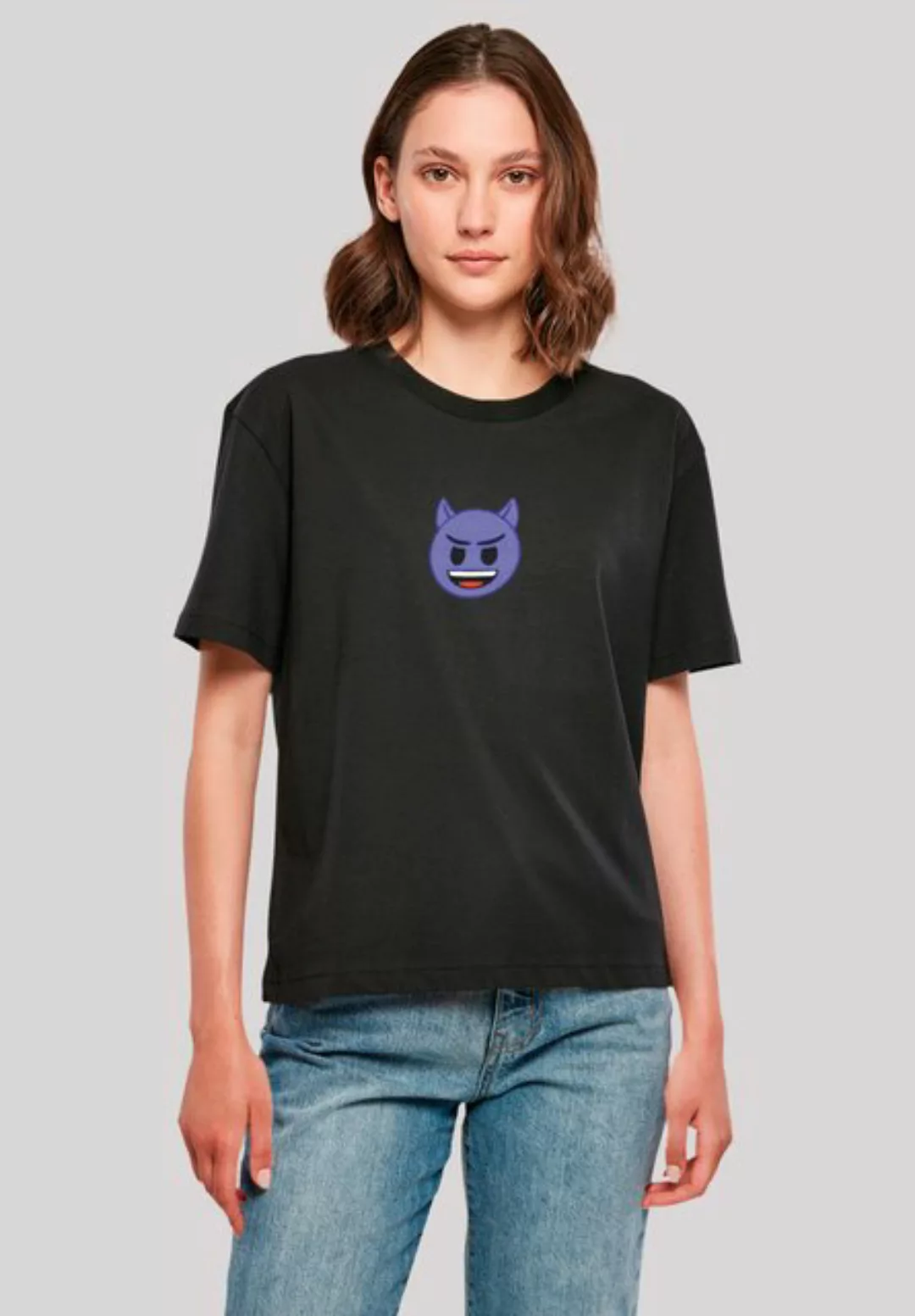 emoji couture T-Shirt Evil smiling furry purple face Premium Qualität günstig online kaufen