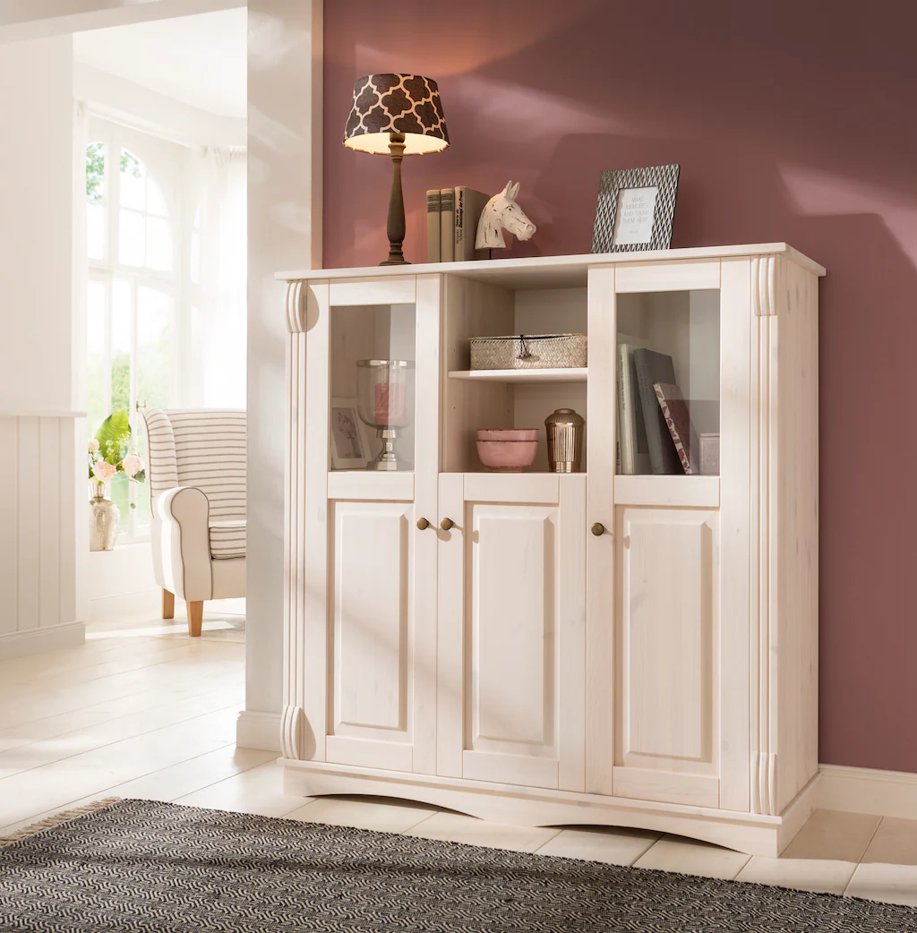 Home affaire Highboard "Teresa", Breite 119 cm, Türen mit Glaseinsätzen, au günstig online kaufen