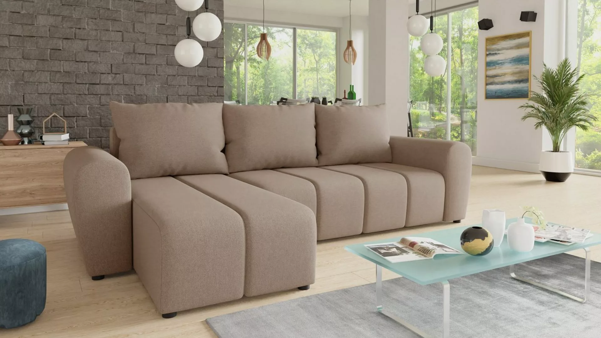 Sofnet Ecksofa Cleo L, mit Schlaffunktion und Bettkasten, L-Form Couch, Sch günstig online kaufen