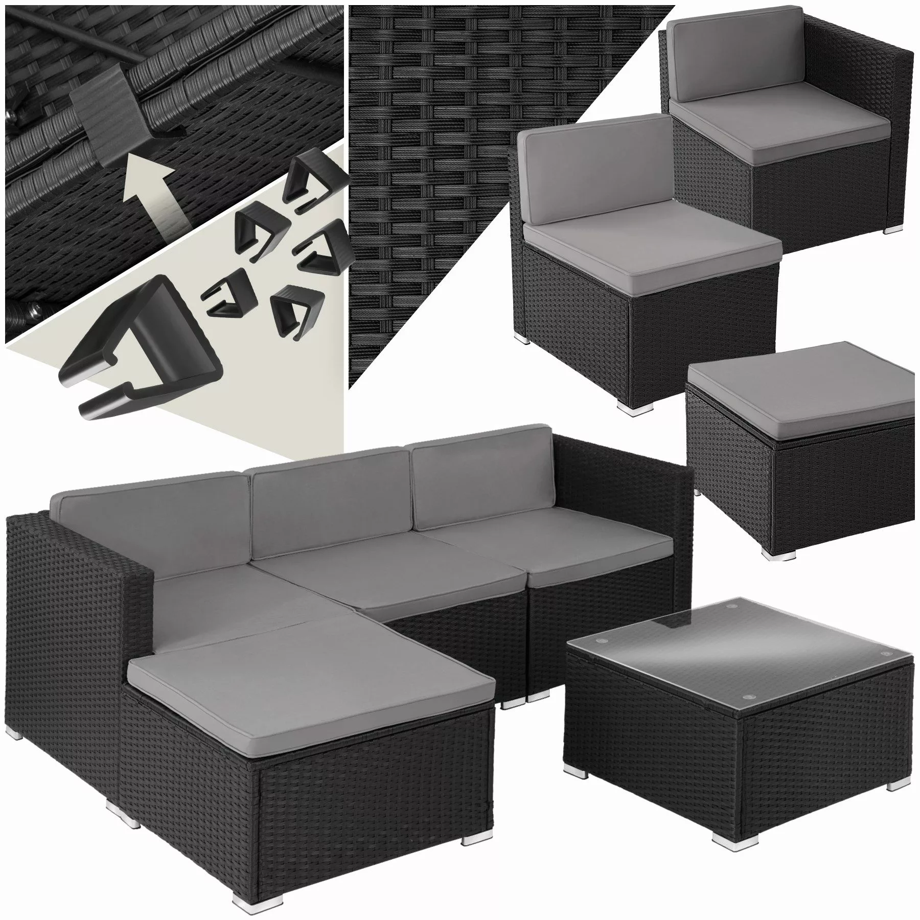 tectake Loungeset Rattan Lounge, (Set., 5-tlg), günstig online kaufen