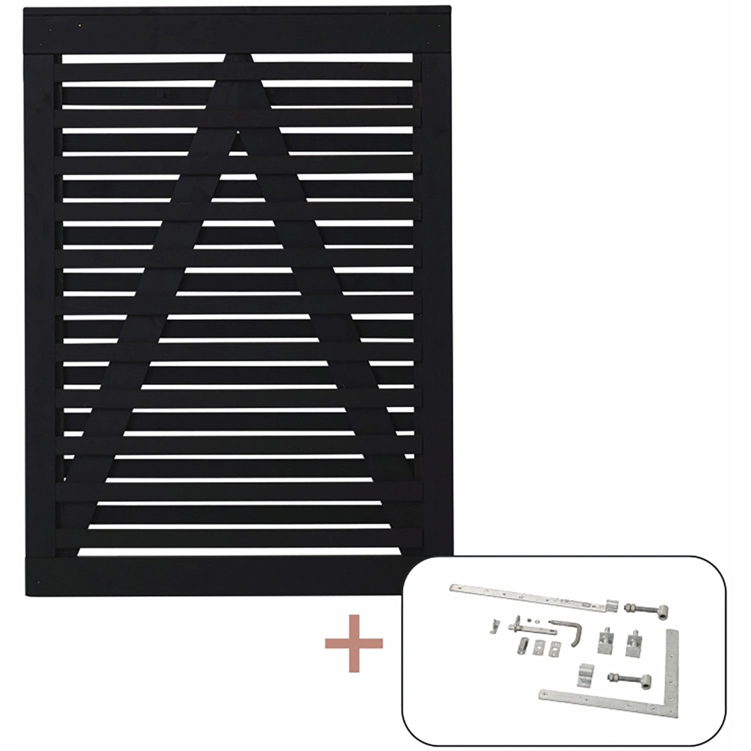 Plus Holz Einzeltor Osaka Nadelholz Schwarz 100 cm x 136 cm günstig online kaufen