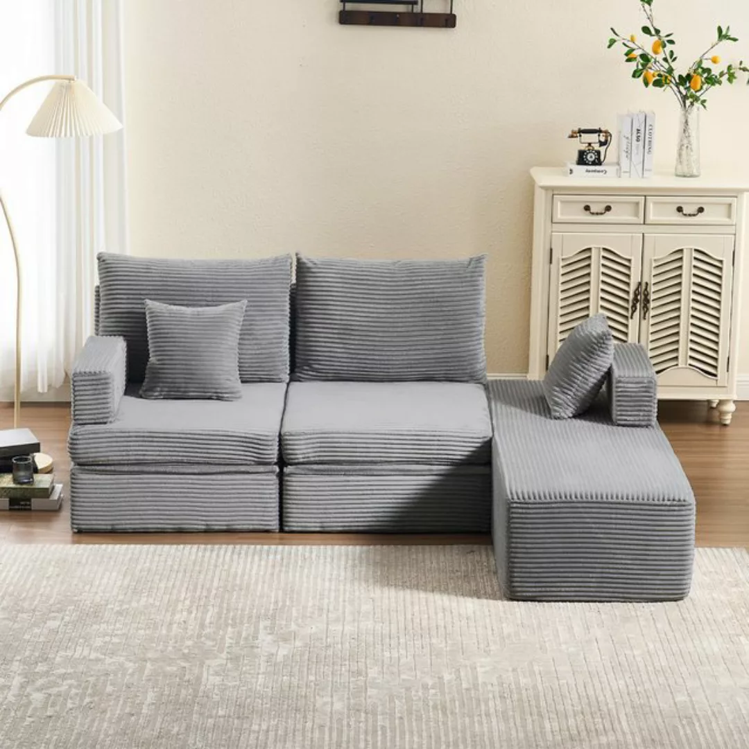 HOMYEDAMIC Ecksofa Ecksofa Doppelsofa with footstool deformierbar, Variante günstig online kaufen