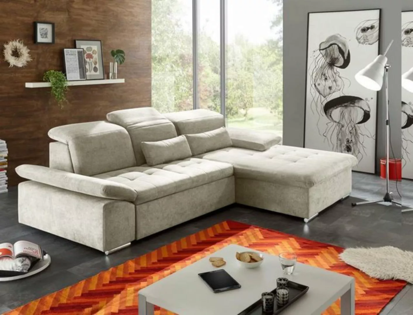 ED EXCITING DESIGN Ecksofa, Wayne Ecksofa 276x188 cm Couch Eckcouch Sofa Si günstig online kaufen