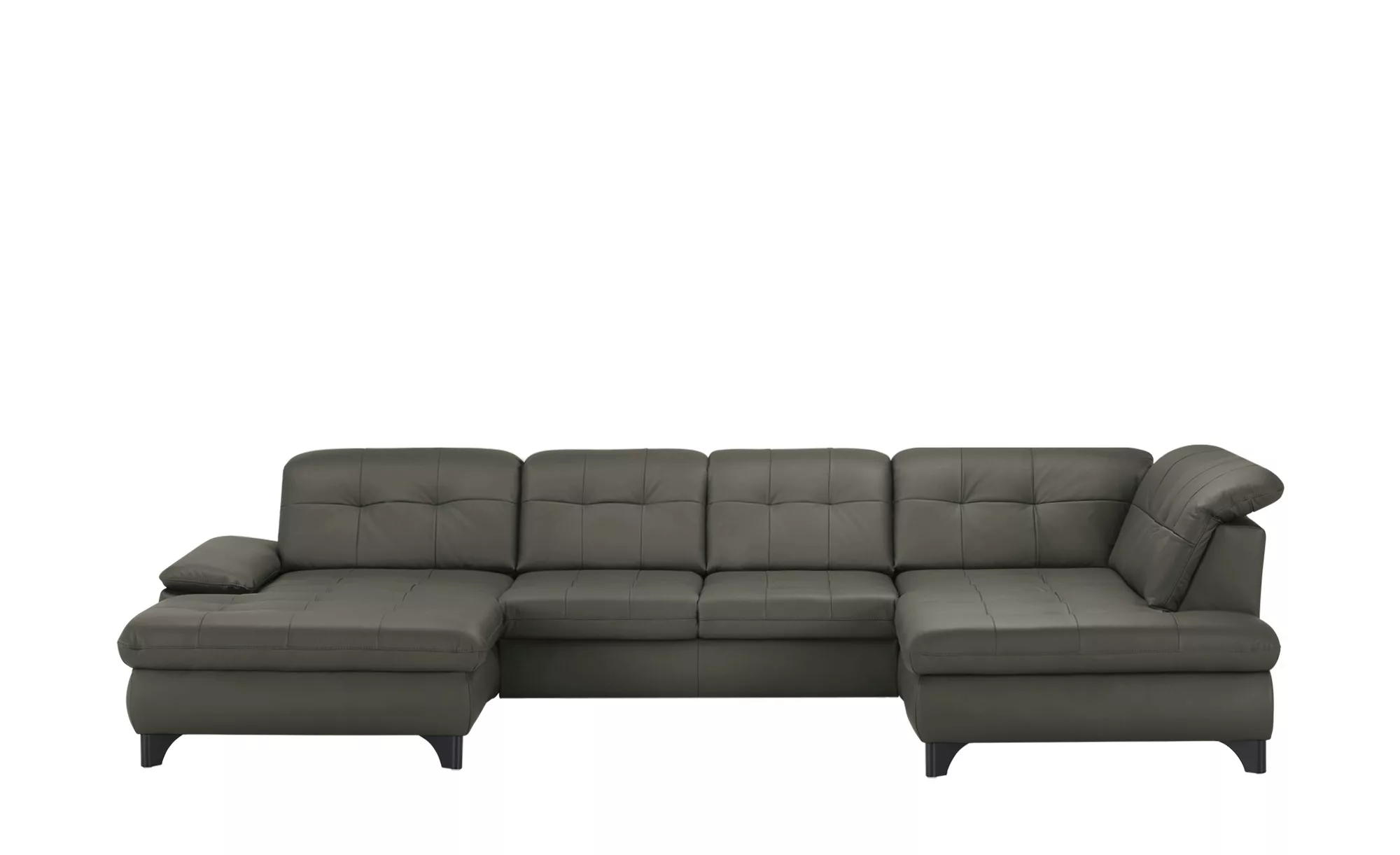 meinSofa Wohnlandschaft Leder  Jona - grau - 85 cm - Polstermöbel > Sofas > günstig online kaufen