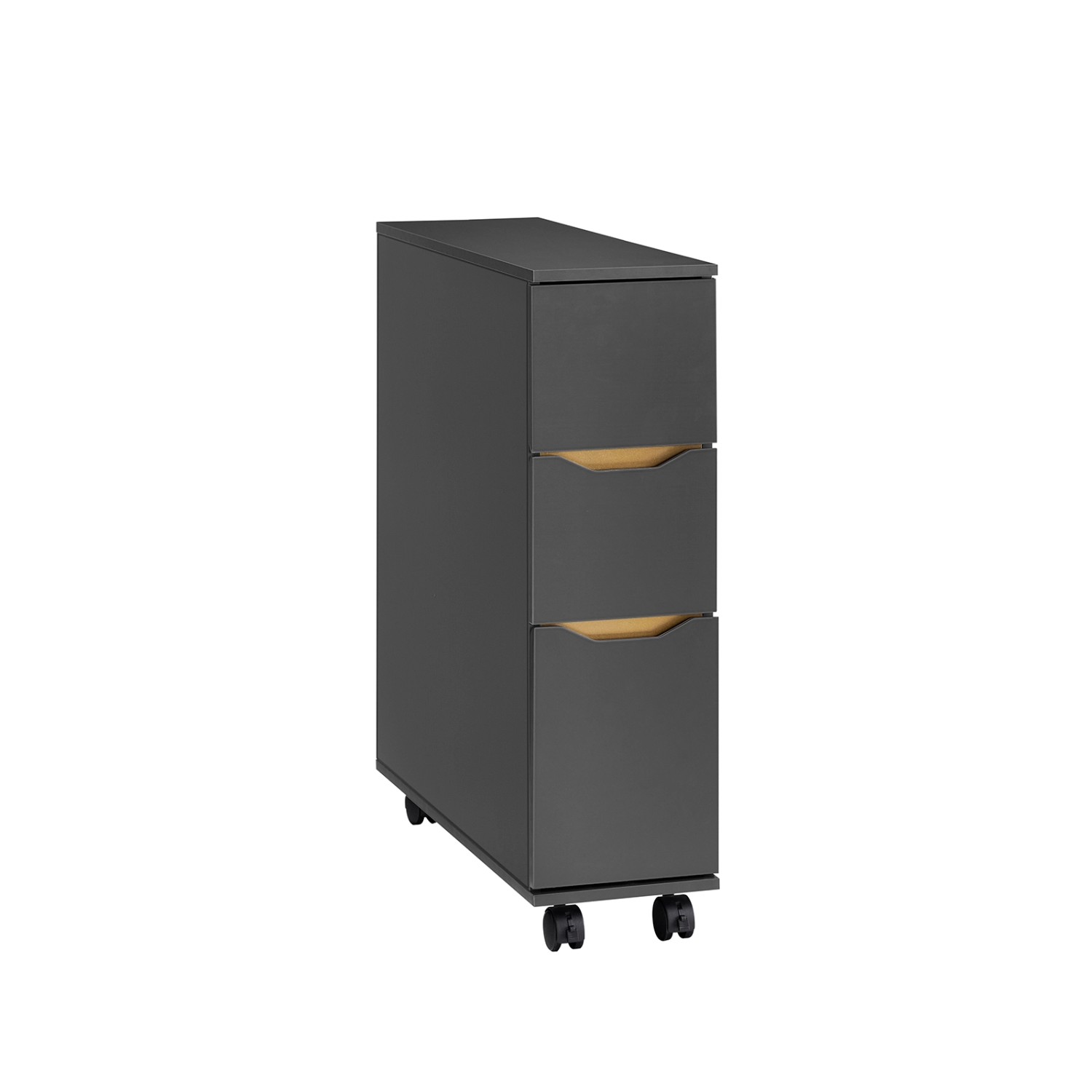 SoBuy Nischenregal mit 3 Schubladen Nischenwagen Schmales Regal Grau BZR191 günstig online kaufen
