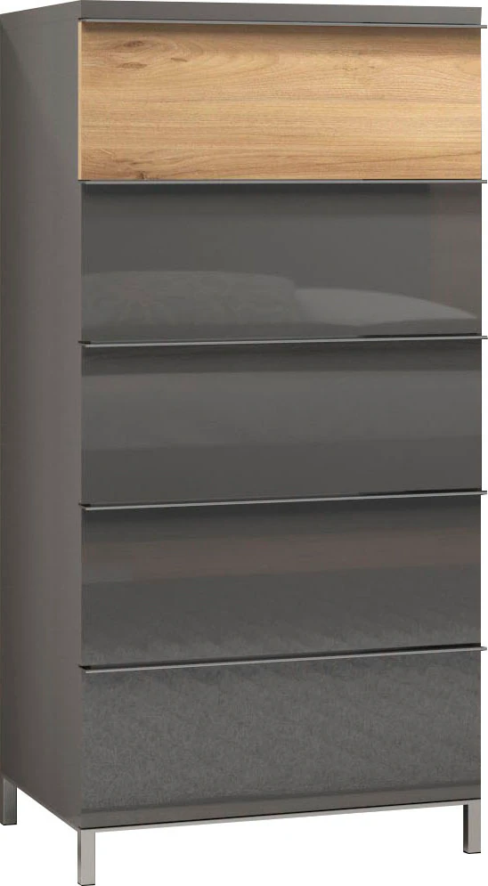 Places of Style Highboard "Onyx, hohe Kommode mit 5 Schubladen, UV Lackieru günstig online kaufen