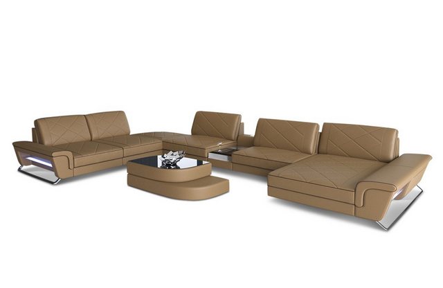 Sofa Dreams Wohnlandschaft Sofa Leder Bari XXL U Form Ledersofa, Couch, mit günstig online kaufen