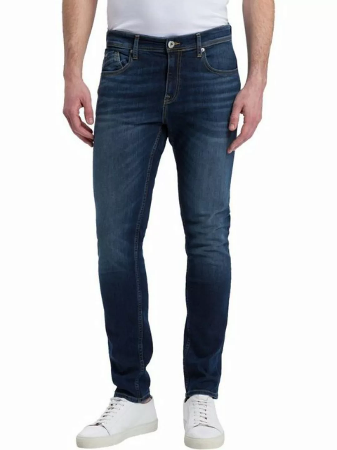 Cross Jeans Herren Jeans Jimi - Slim Tapered Fit - Blau - Dark Blue günstig online kaufen
