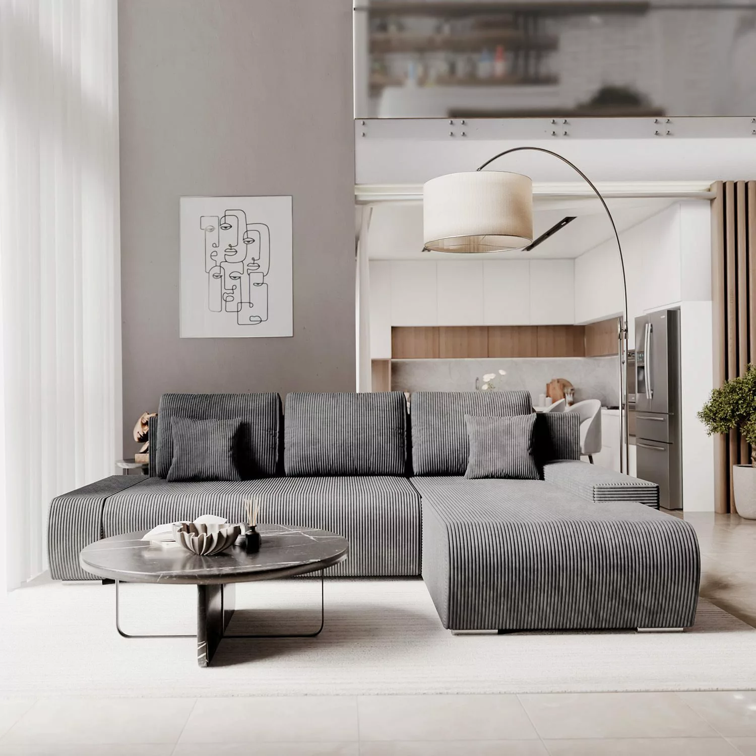 Juskys Ecksofa Iseo, modern, L-Form, Schlaffunktion, günstig online kaufen