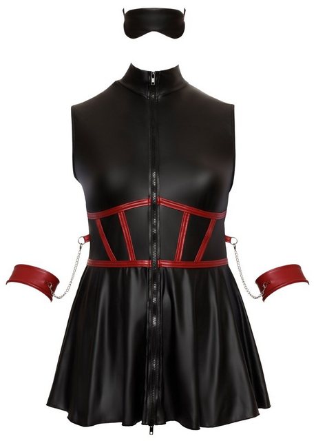 Cottelli Bondage Minikleid Wetlook Kleid mit Reißverschluss Plus Size - sch günstig online kaufen