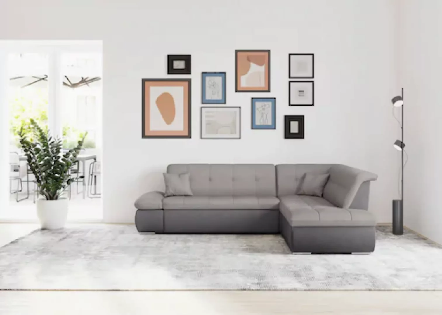 DOMO collection Ecksofa "Moric L-Form", wahlweise mit Bettfunktion und Arml günstig online kaufen