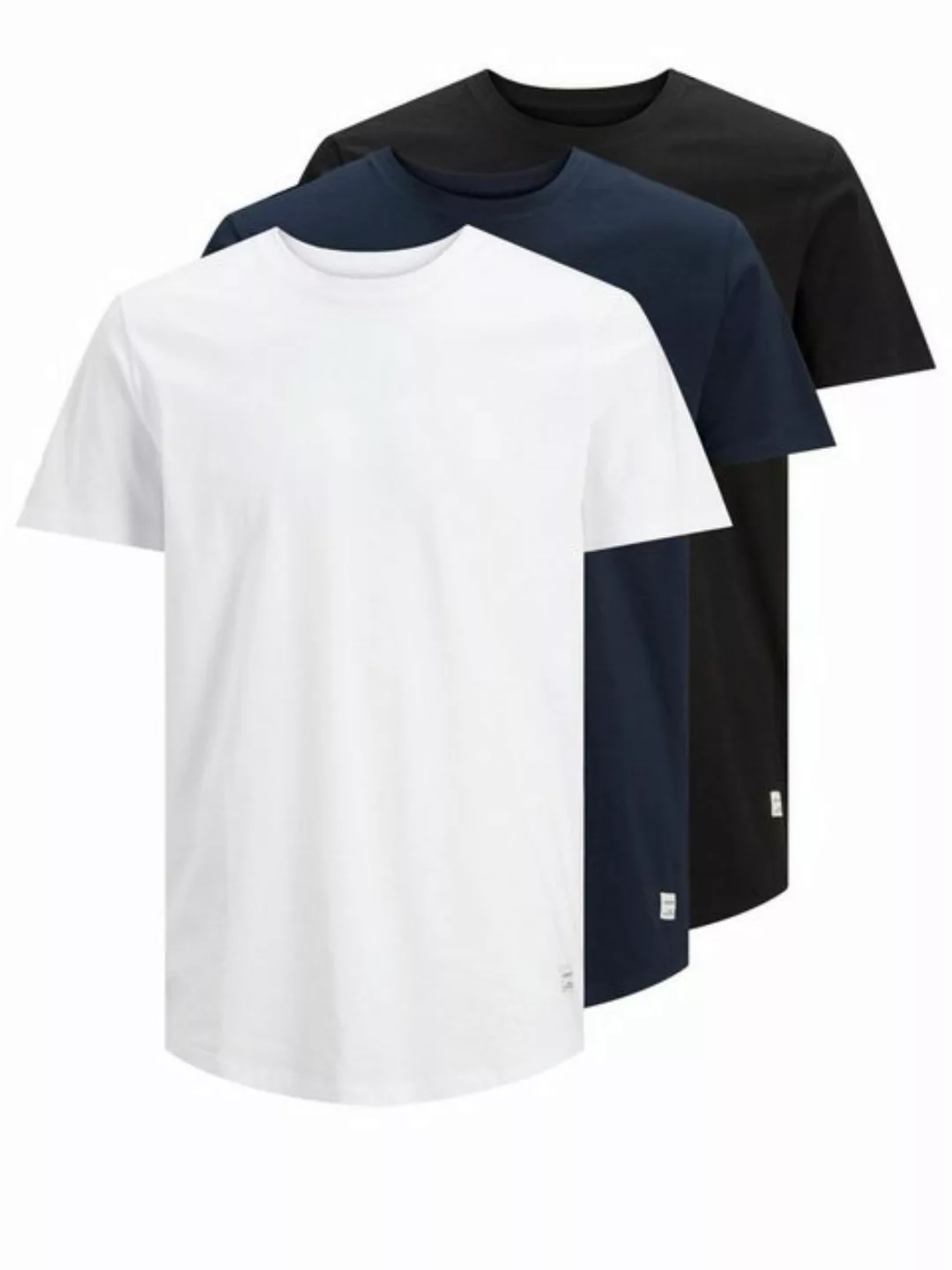 Jack & Jones Herren Rundhals T-Shirt JJENOA 3er PACK - Regular Fit günstig online kaufen
