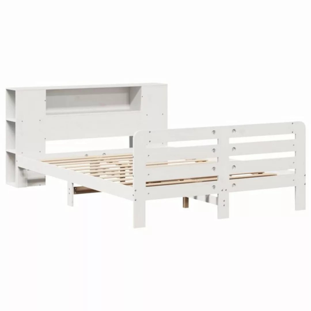 vidaXL Bett, Massivholzbett ohne Matratze Weiß 150x200 cm Kiefernholz günstig online kaufen