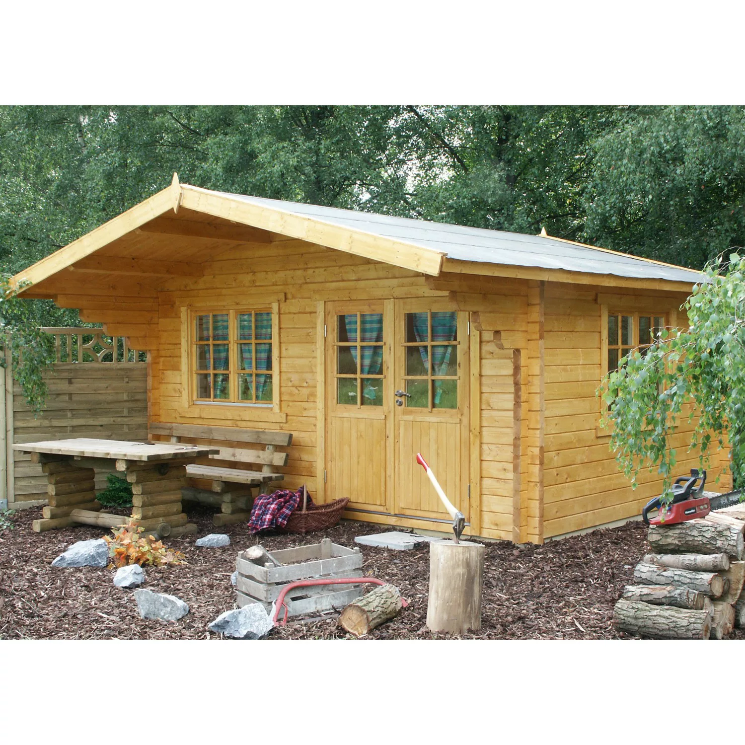 Wolff Finnhaus Holz-Gartenhaus Nordkap 70-F XL B x T: 500 cm x 500 cm günstig online kaufen