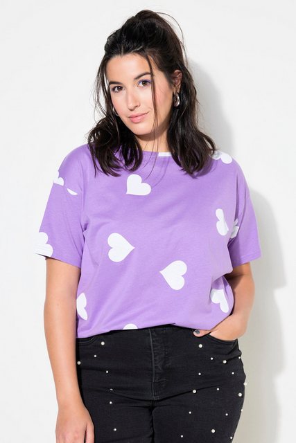 Studio Untold Rundhalsshirt T-Shirt oversized Hearts-Print günstig online kaufen