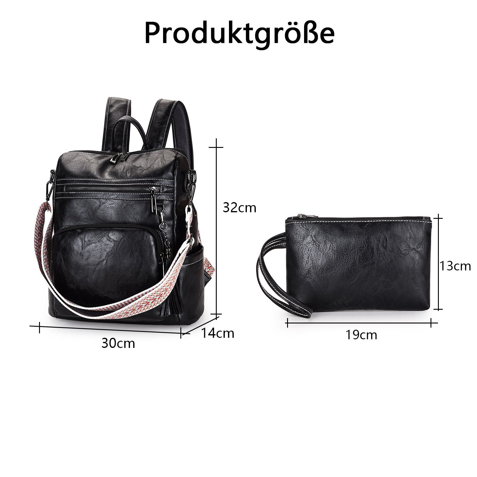 OKWISH Rucksack Damen Rucksack Reiserucksack Kunstleder günstig online kaufen