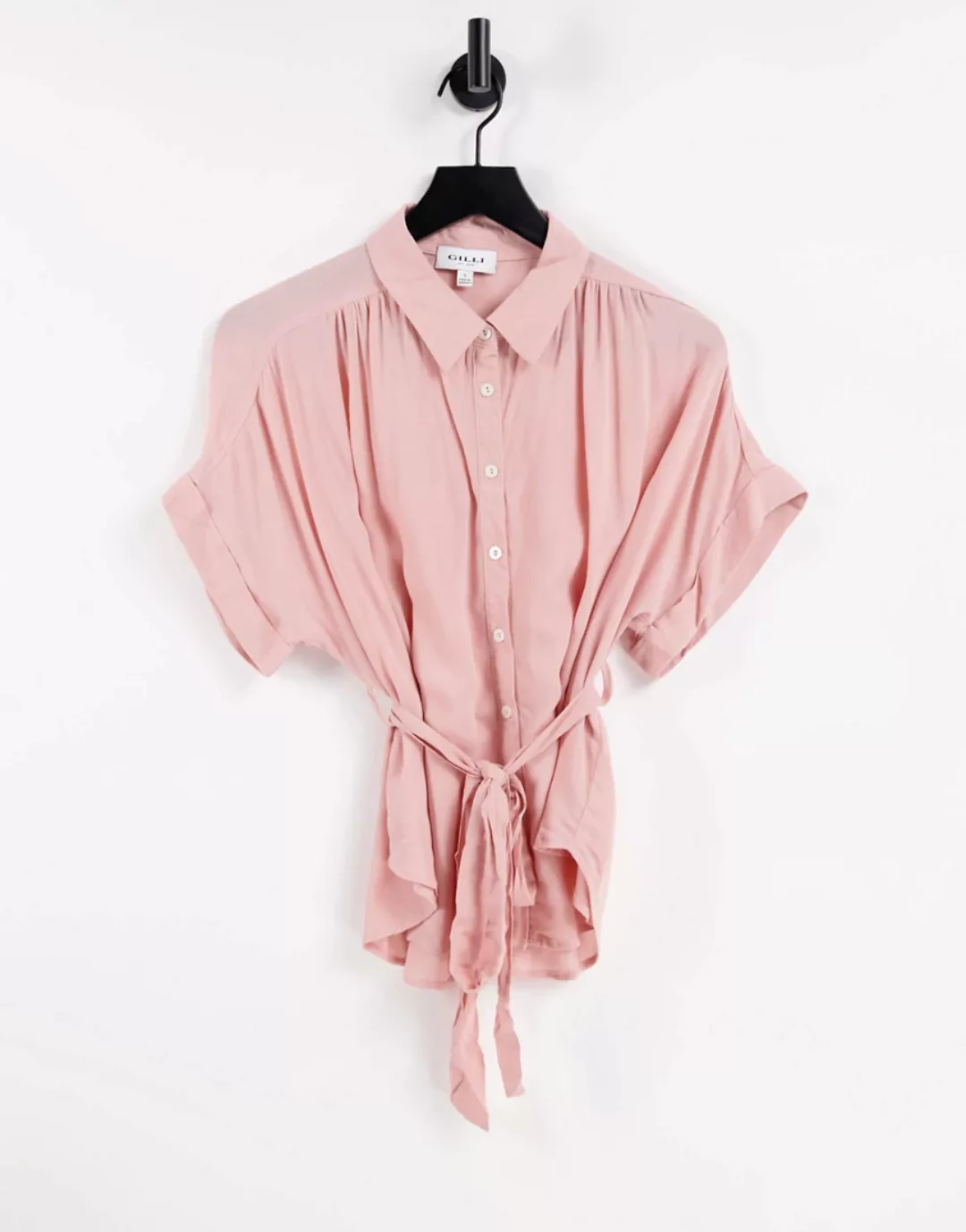 Gilli – Hemd mit durchgehender Knopfleiste und Taillenschnürung-Rosa günstig online kaufen