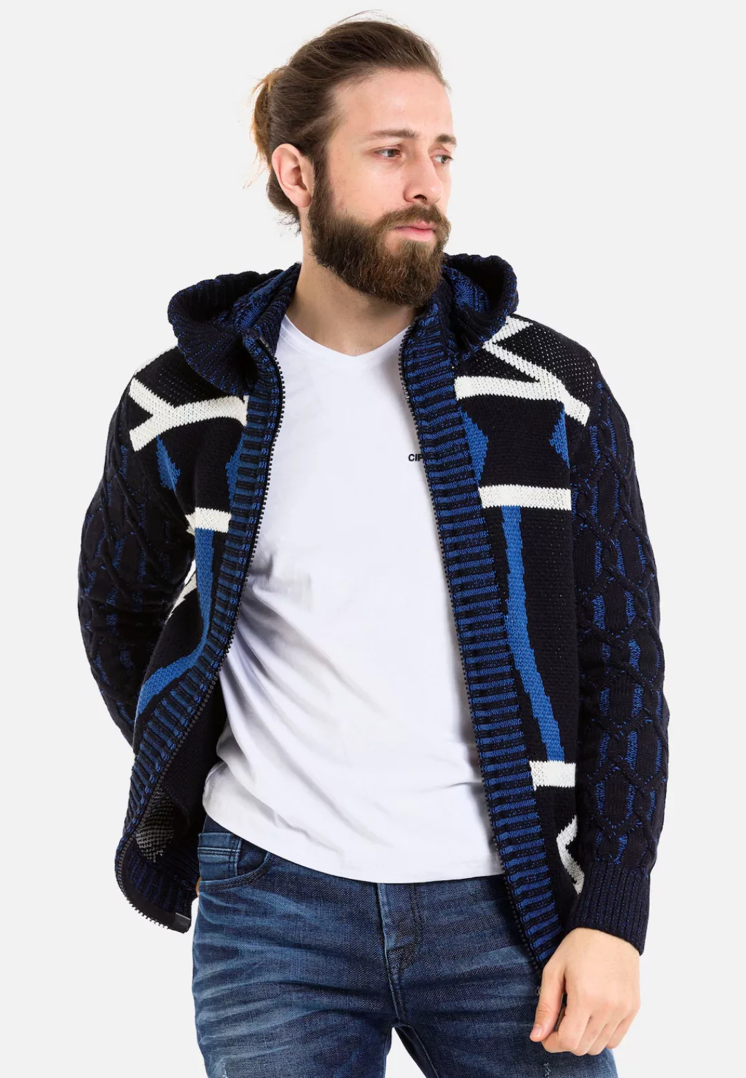 Cipo & Baxx Strickpullover, mit knalligem Muster günstig online kaufen