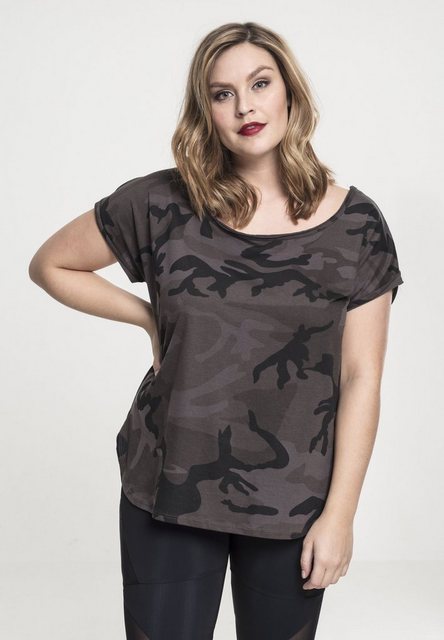 URBAN CLASSICS T-Shirt TB1635 - Ladies Camo Back Shaped Tee dark camo 3XL günstig online kaufen