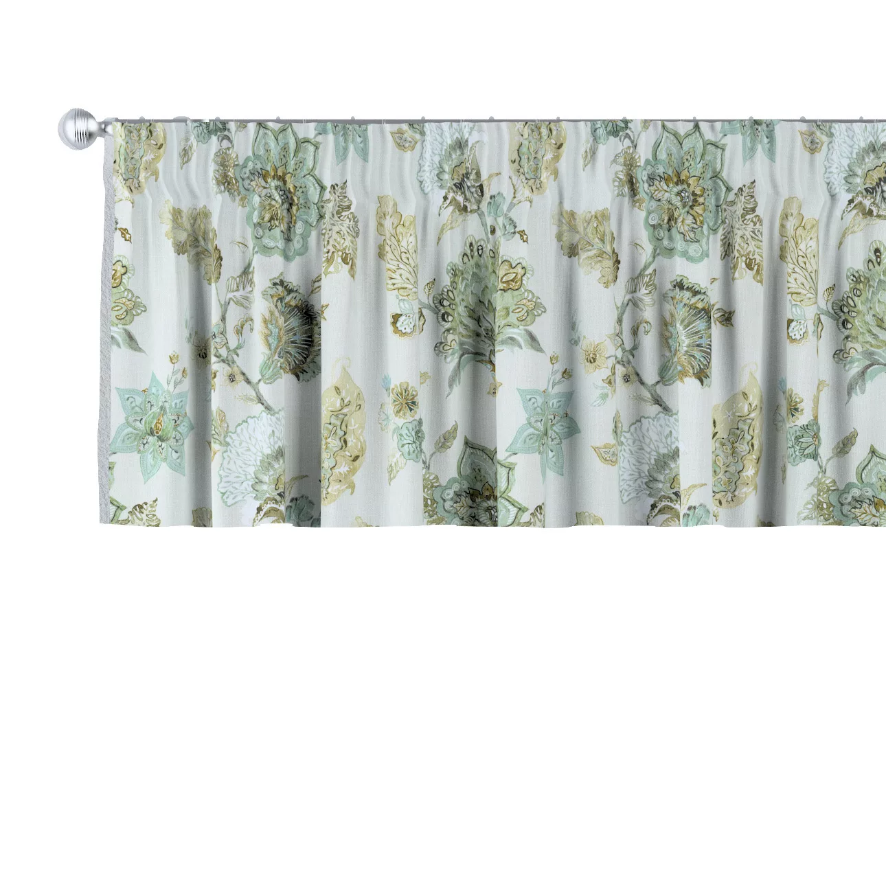 Kurzgardine mit Kräuselband, grau-beige, 390 x 40 cm, Flowers (143-67) günstig online kaufen