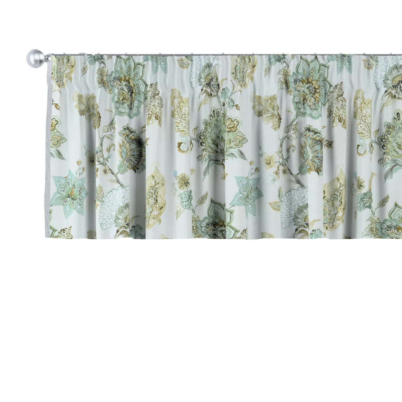 Kurzgardine mit Kräuselband, grau-beige, 130 x 40 cm, Flowers (143-67) günstig online kaufen