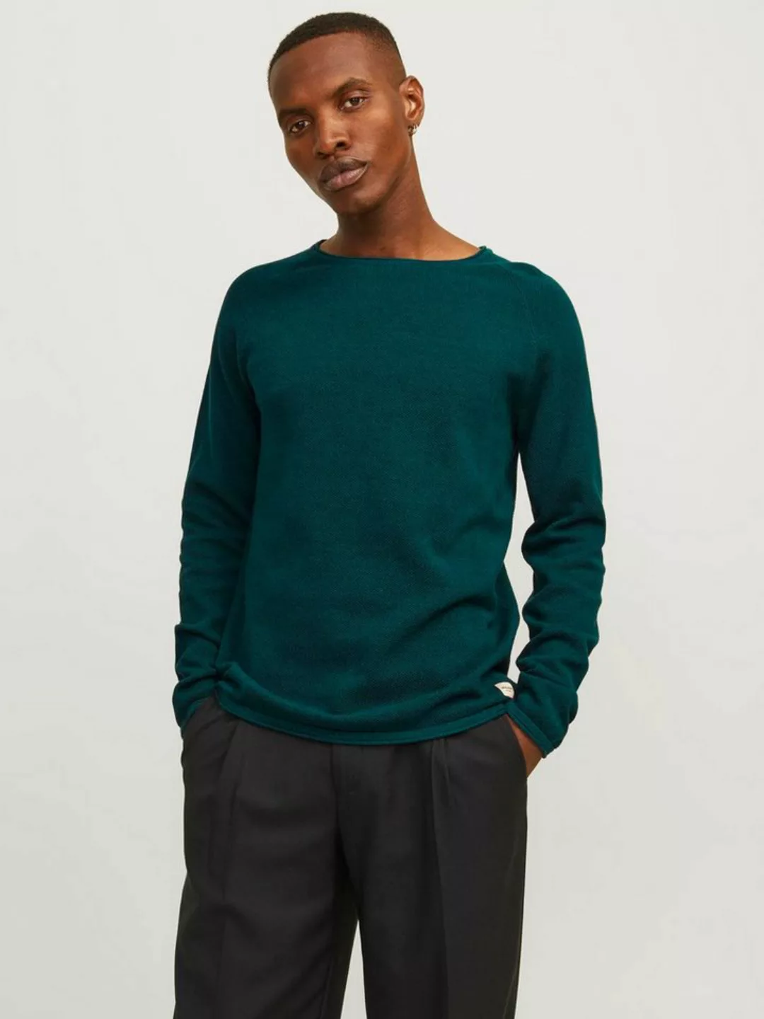 Jack & Jones Rundhalspullover JJEHILL KNIT CREW NECK NOOS aus Strukturstric günstig online kaufen