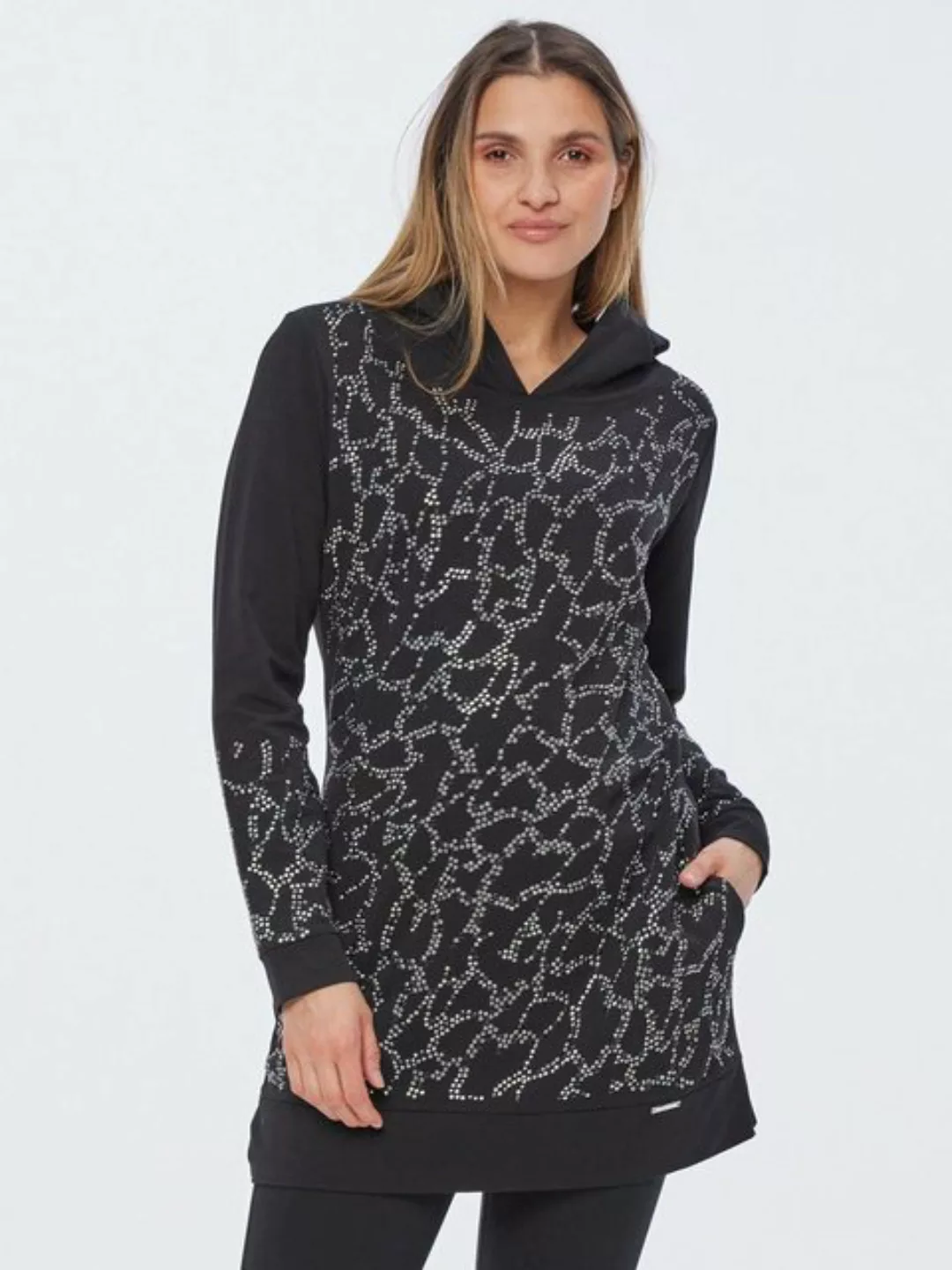 Sarah Kern Sweatshirt Longshirt koerpernah mit Nietenverzierung günstig online kaufen