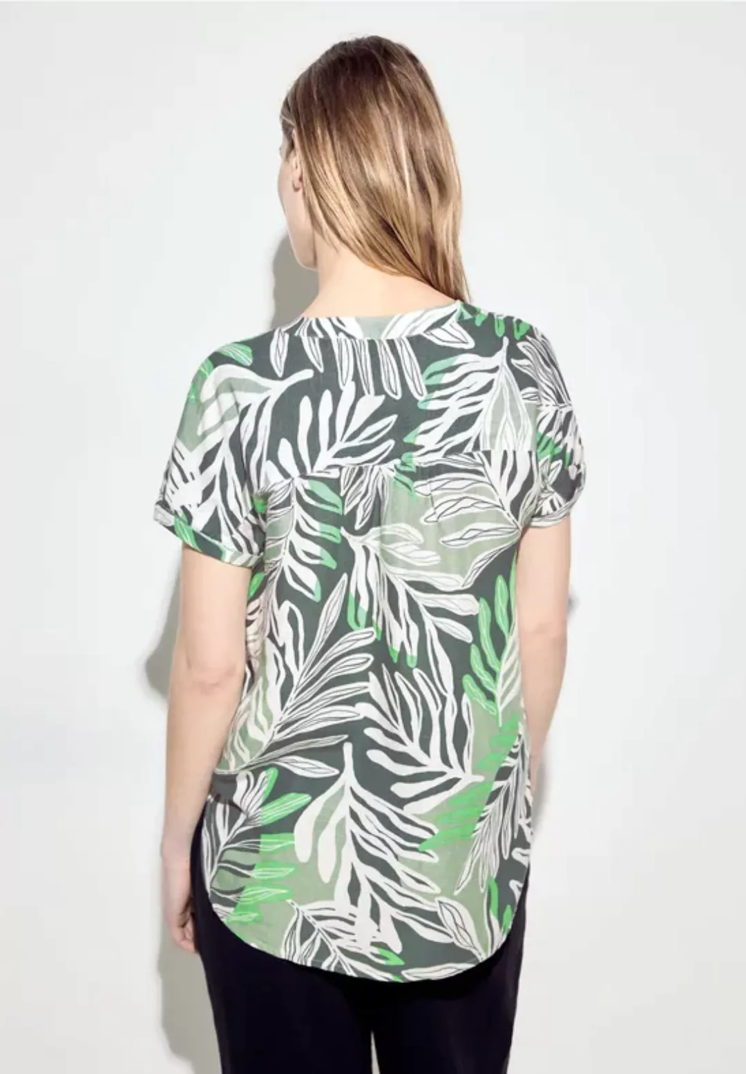 Blätterprint Bluse günstig online kaufen