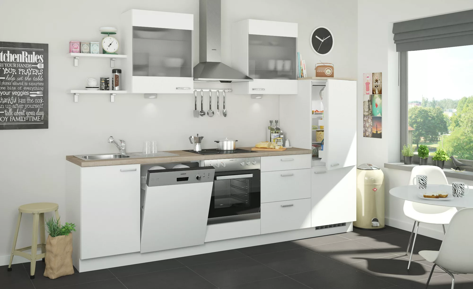 Küchenzeile ohne Elektrogeräte  Hamburg ¦ weiß ¦ Maße (cm): B: 290 Küchen-o günstig online kaufen