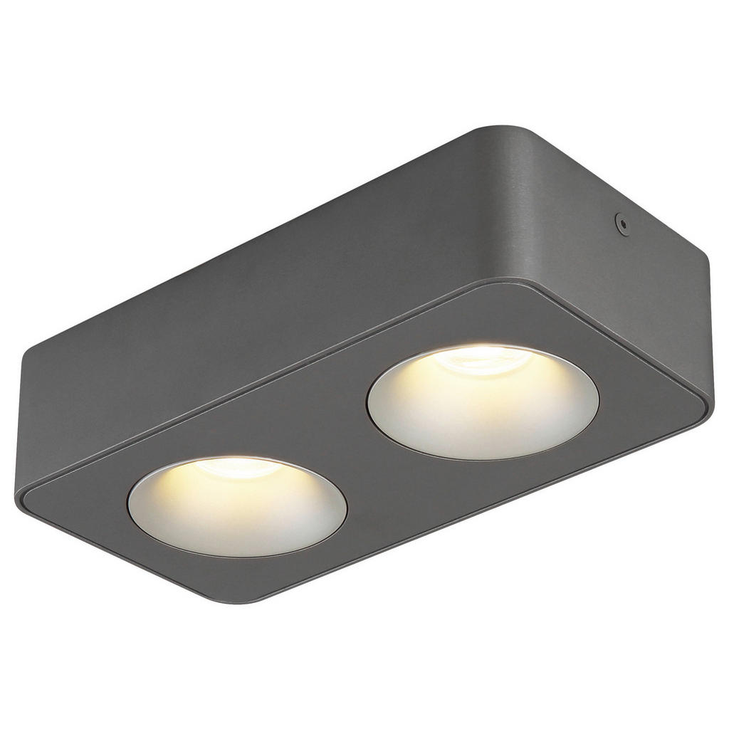 GLOBO LED-Spot dunkelgrau klar Kunststoff Metall B/H/T: ca. 22,4x5,5x11,7 c günstig online kaufen