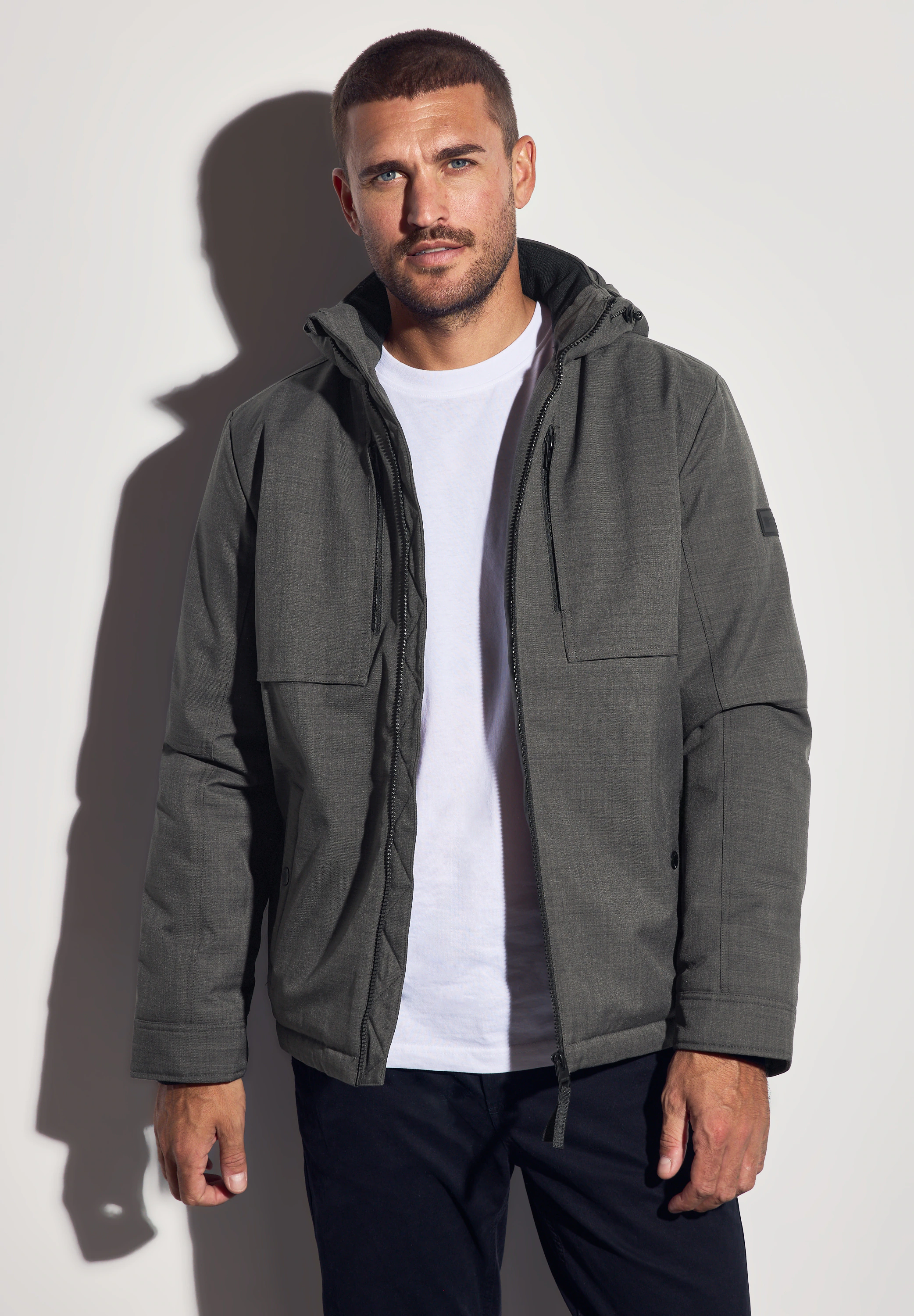 STREET ONE MEN Funktionsjacke, mit Kapuze, mit abnehmbarer Kapuze günstig online kaufen