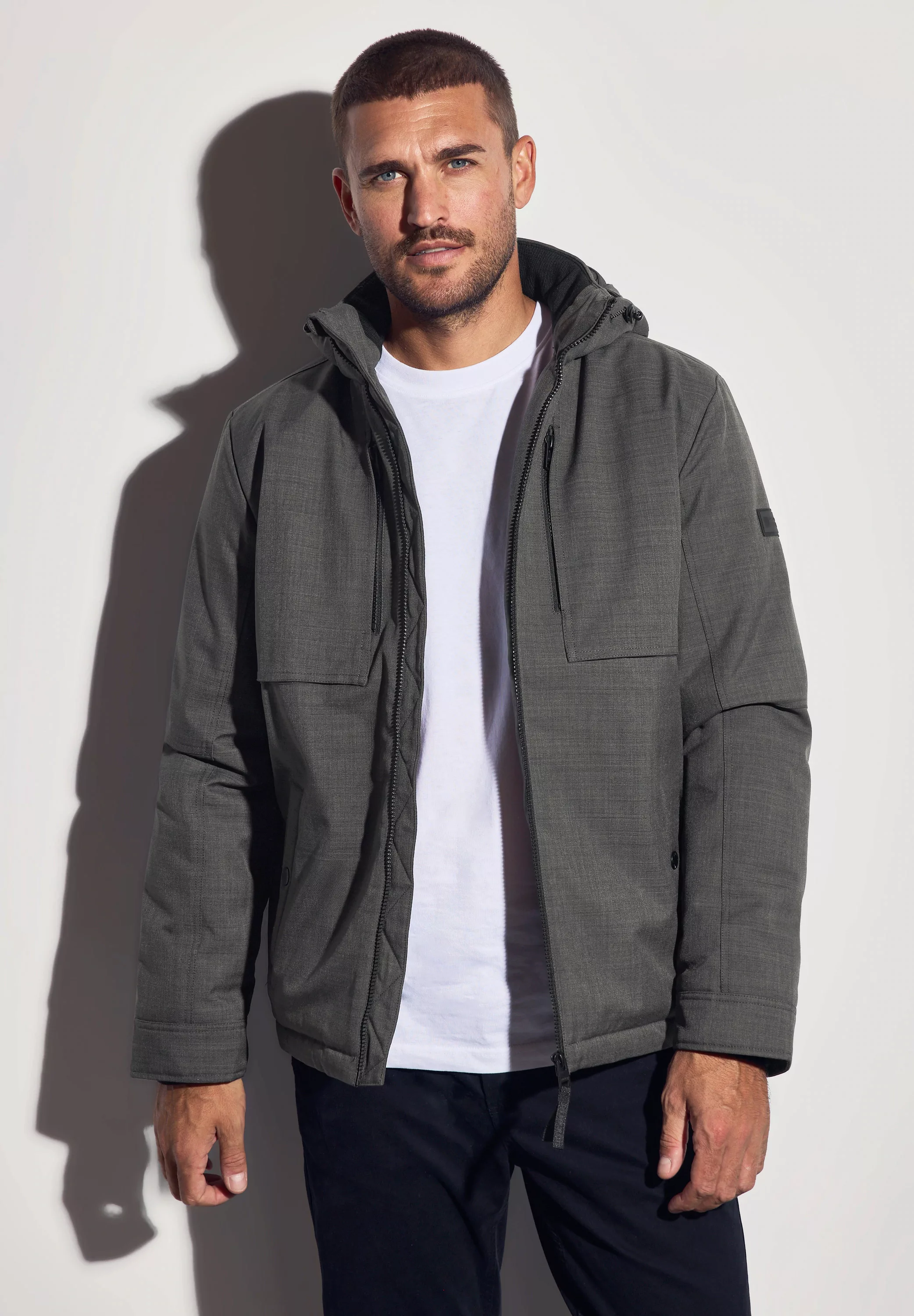 STREET ONE MEN Funktionsjacke, mit Kapuze, mit abnehmbarer Kapuze günstig online kaufen
