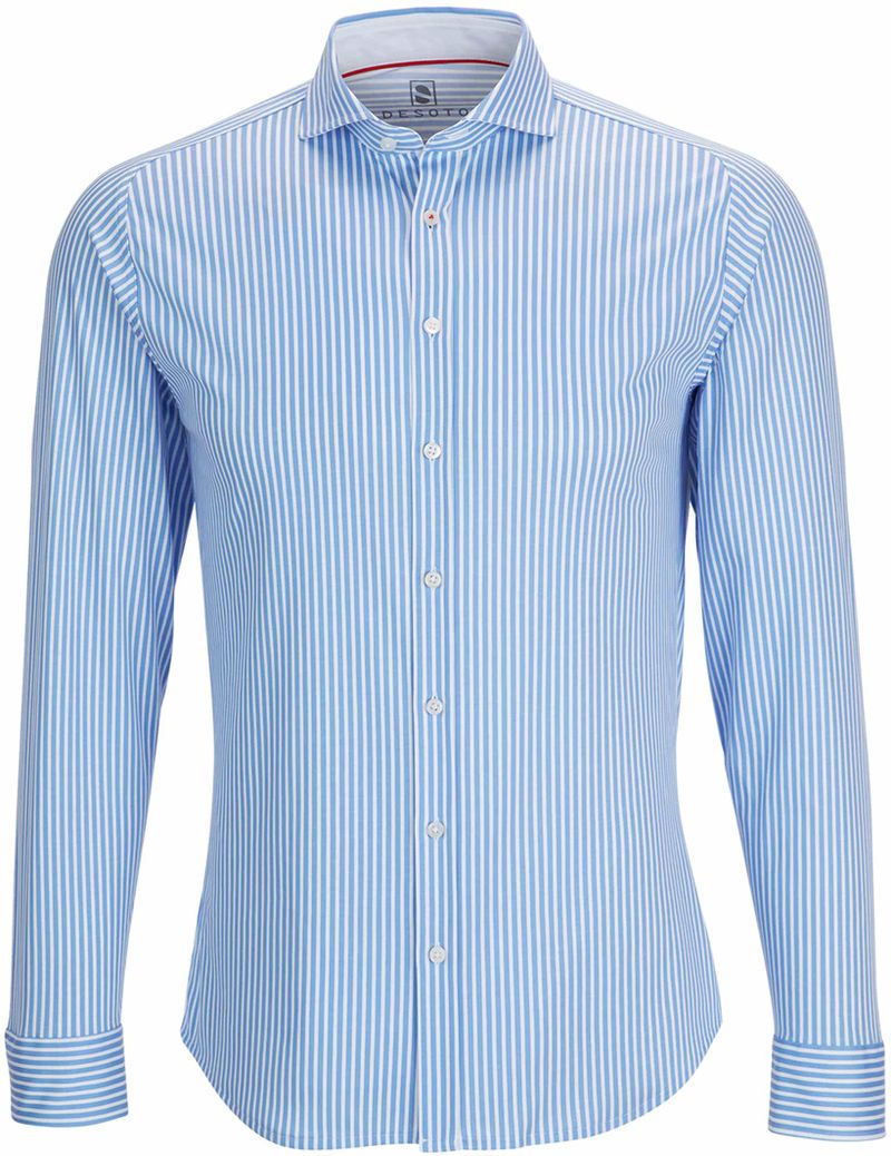 Desoto Hemd Bügelfrei Blau Streifen - Größe S günstig online kaufen