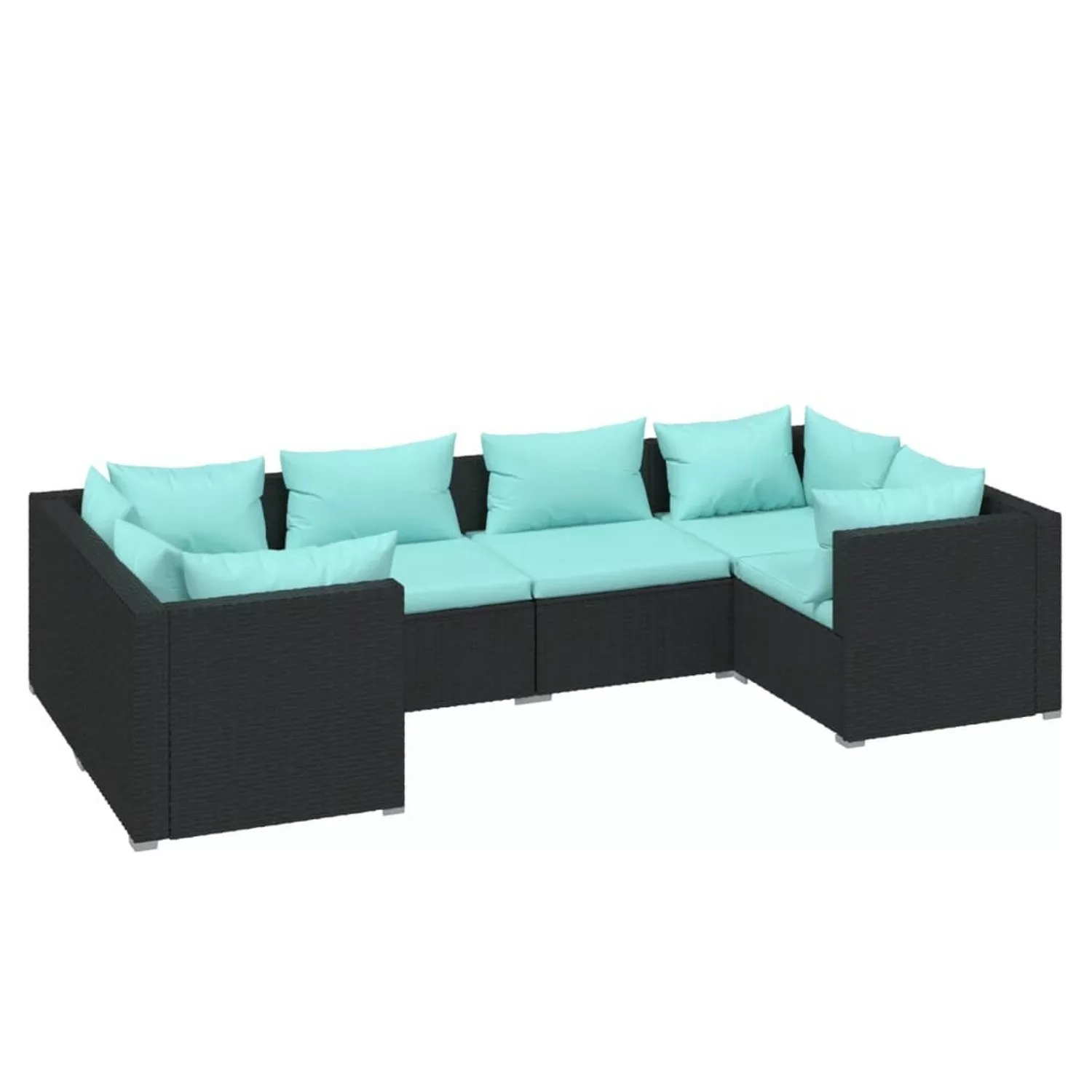 Vidaxl 6-tlg. Garten-lounge-set Mit Kissen Poly Rattan Schwarz günstig online kaufen