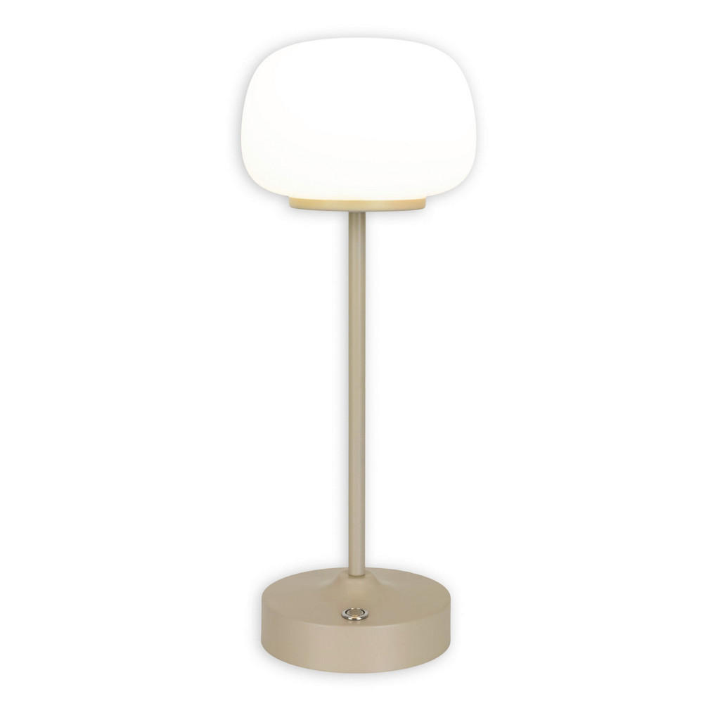 Näve Leuchten LED-Tischleuchte beige Metall Glas B/H/T/D: ca. 10,5x30x10,5x günstig online kaufen