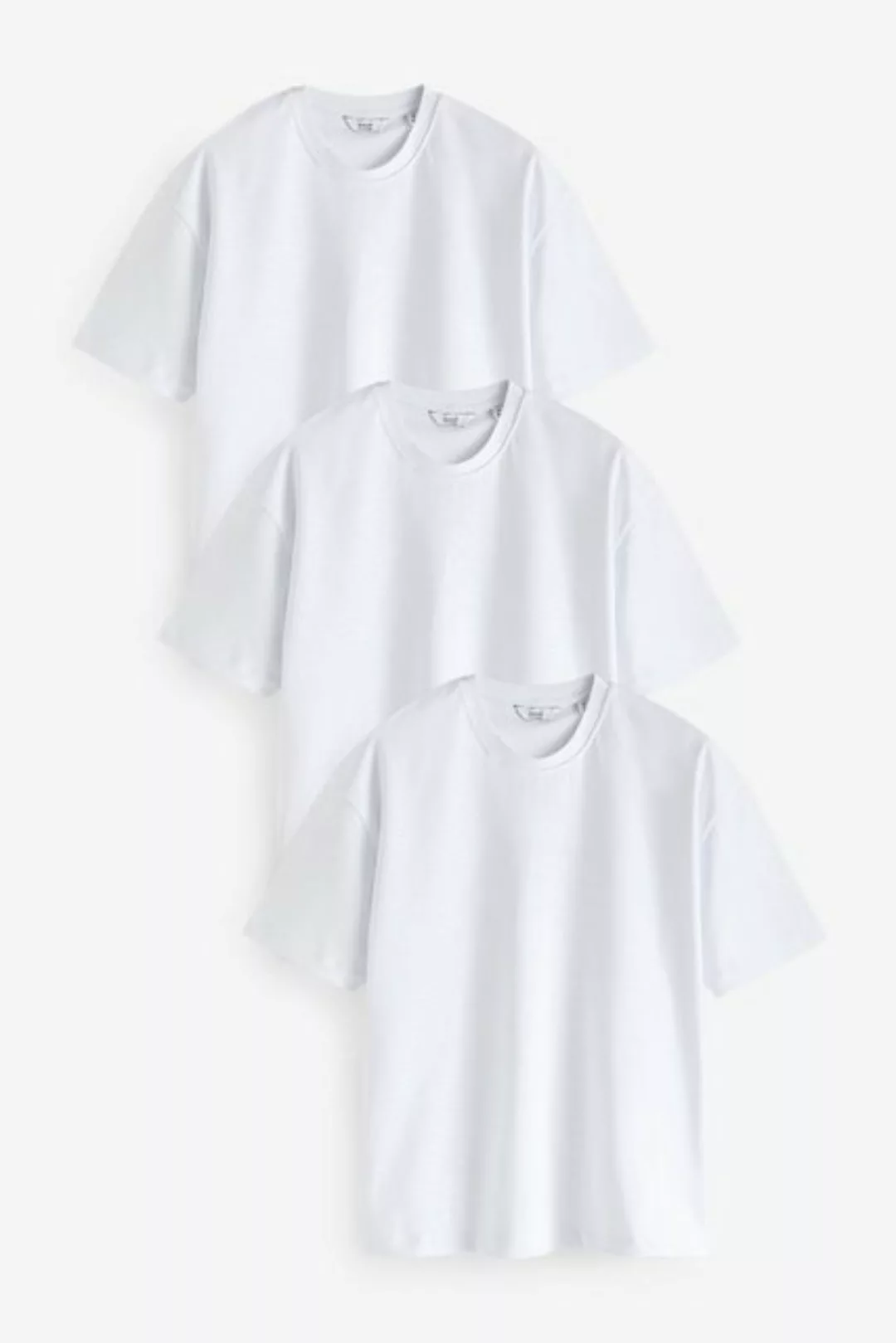 Next T-Shirt Schwere Relaxed Fit T-Shirts im 3er Pack (3-tlg) günstig online kaufen