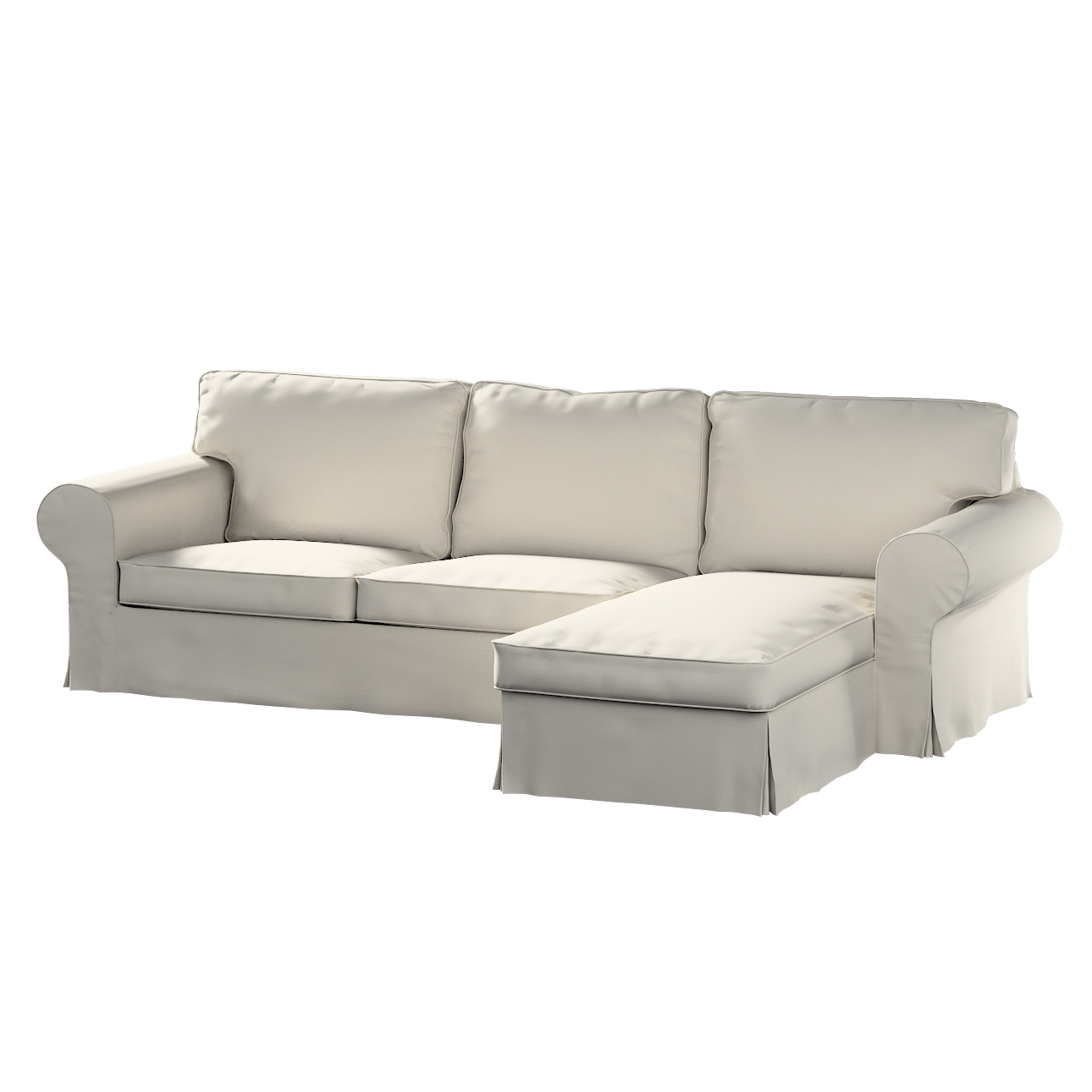 Bezug für Ektorp 2-Sitzer Sofa mit Recamiere, hellgrau , Ektorp 2-Sitzer So günstig online kaufen