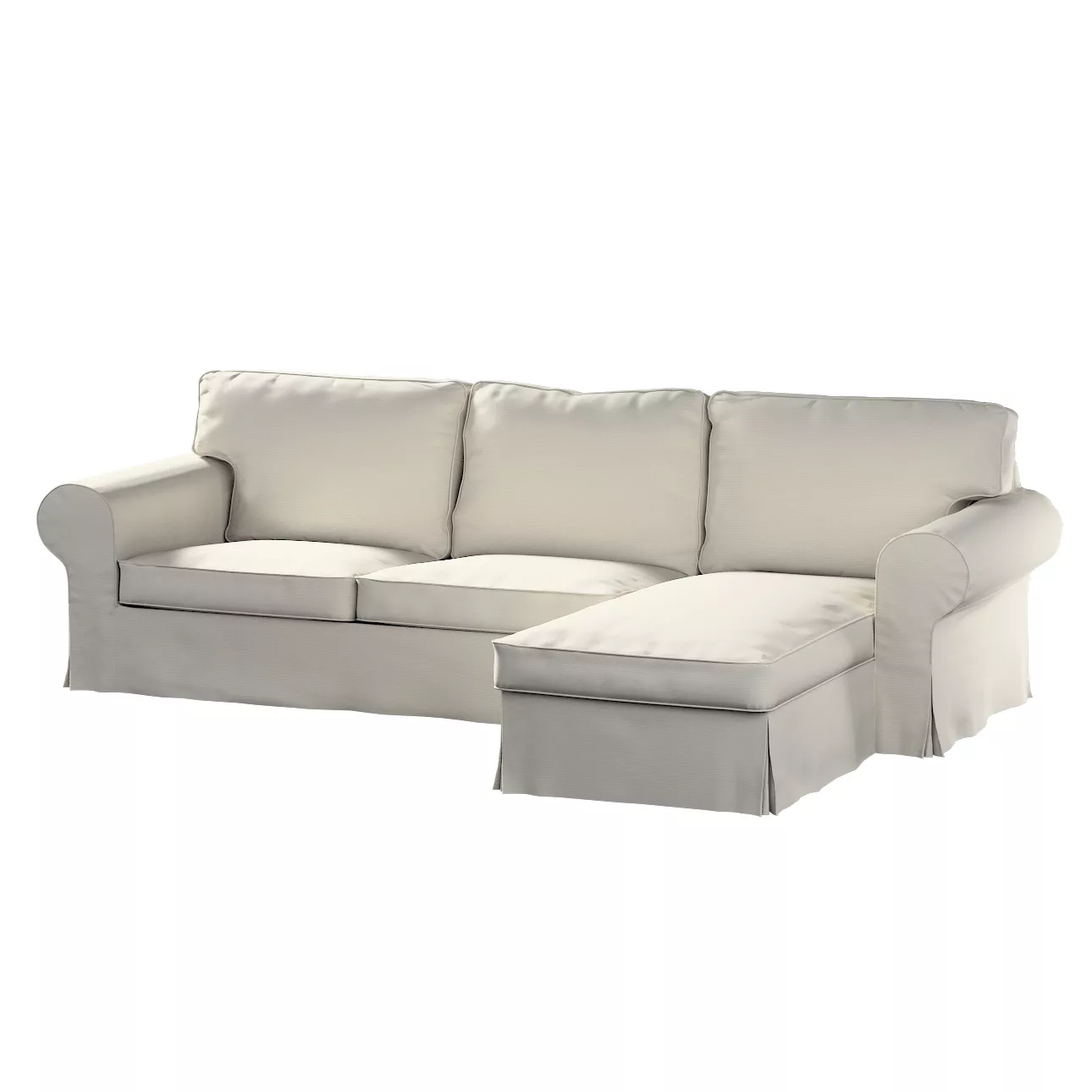 Bezug für Ektorp 2-Sitzer Sofa mit Recamiere, hellgrau , Ektorp 2-Sitzer So günstig online kaufen