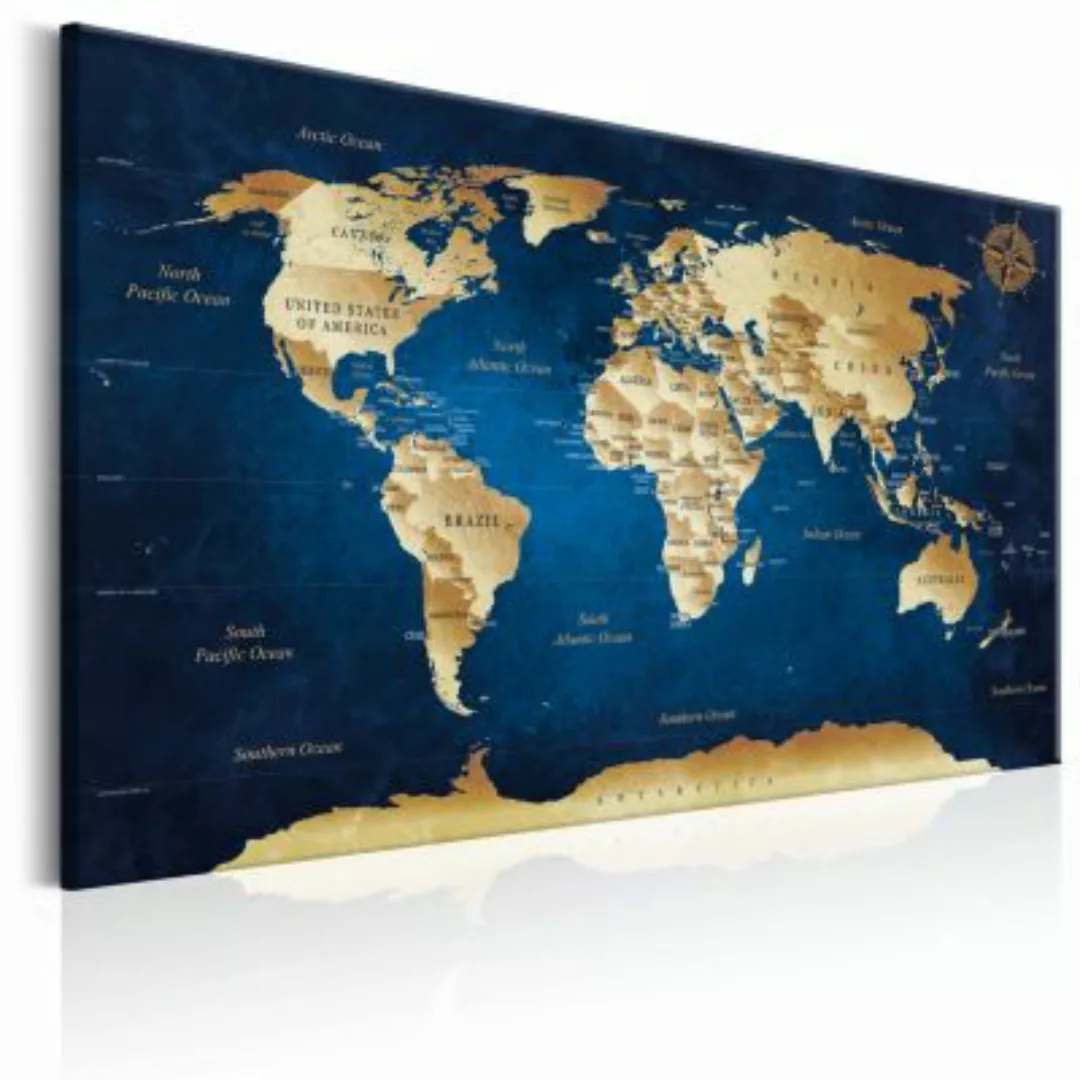 artgeist Wandbild World Map: The Dark Blue Depths mehrfarbig Gr. 60 x 40 günstig online kaufen