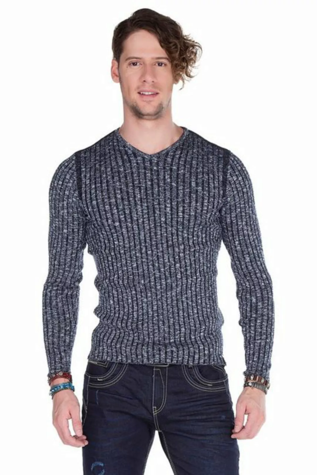 Cipo & Baxx V-Ausschnitt-Pullover CP142 günstig online kaufen
