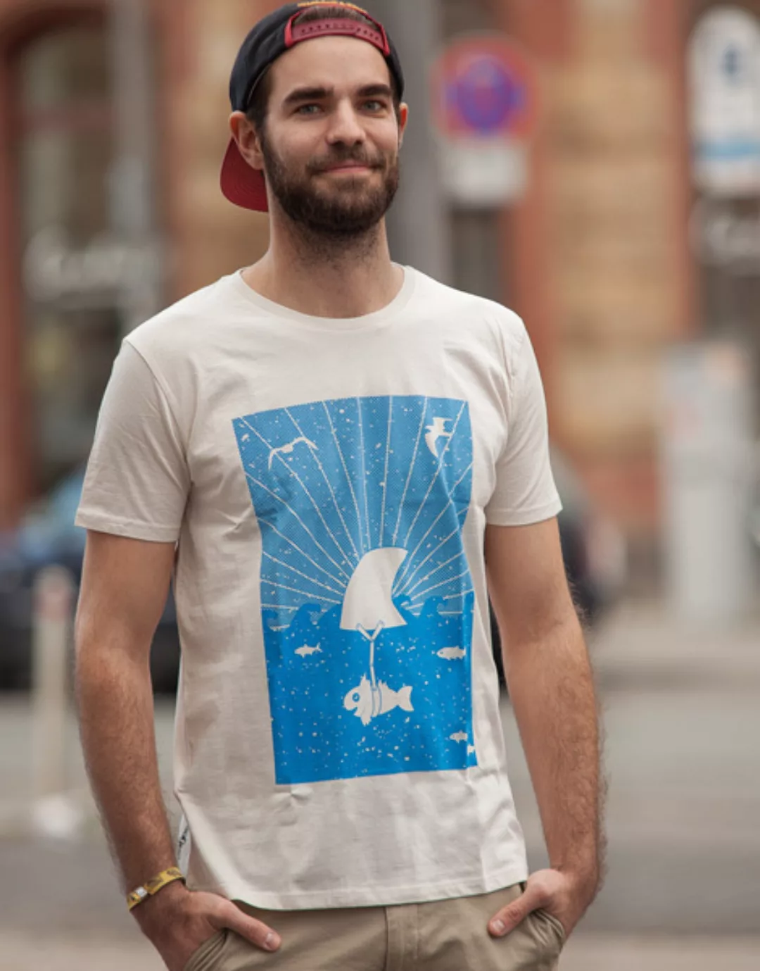 Fin Flosse - Fair Wear T-shirt - Männer - Natur günstig online kaufen
