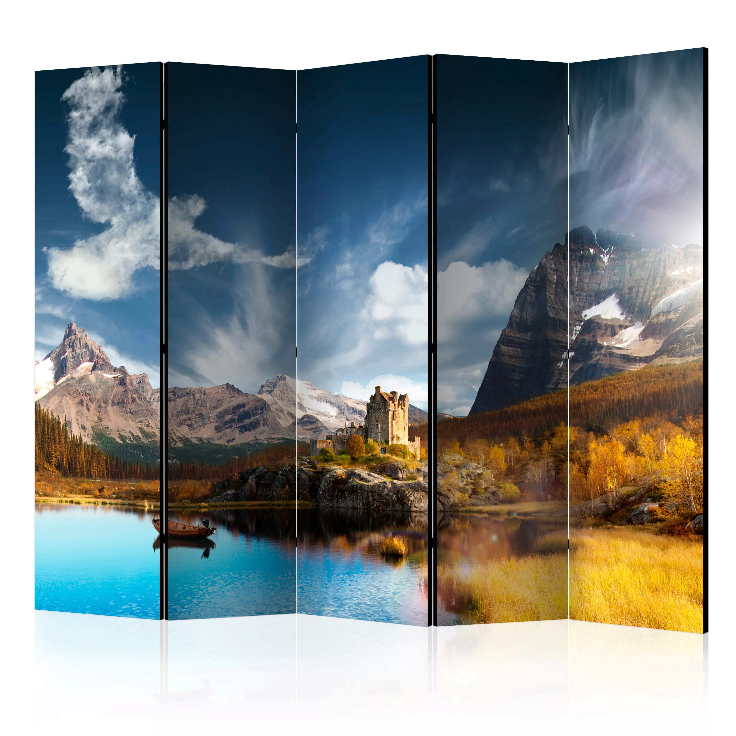 5-teiliges Paravent - Bird Cloud Ii [room Dividers] günstig online kaufen