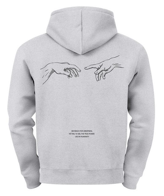 Neverless Hoodie Neverless® Hoodie Backprint Herren Michelangelo Hände Line günstig online kaufen