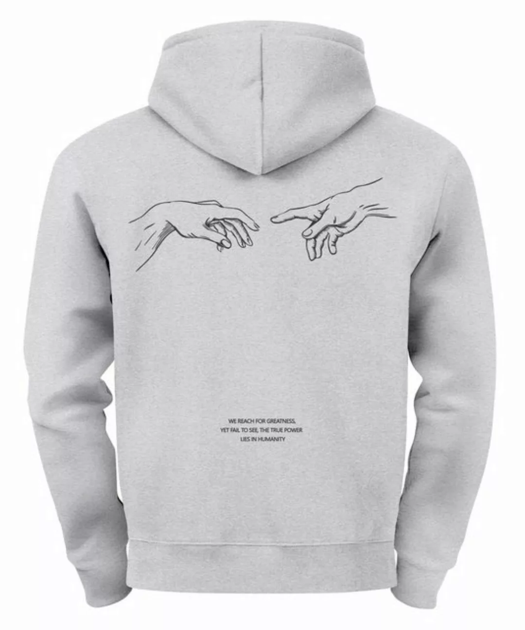 Neverless Hoodie Neverless® Hoodie Backprint Herren Michelangelo Hände Line günstig online kaufen