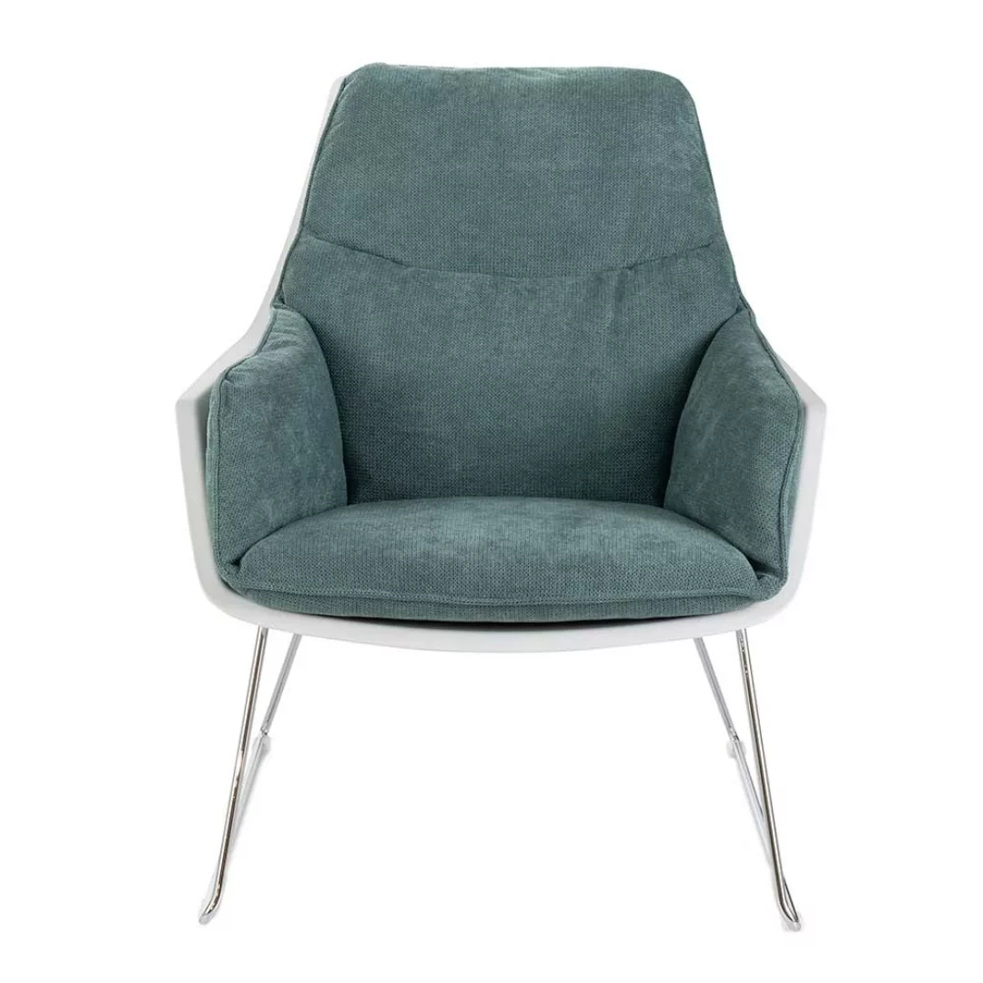 Zwei Sessel Retro Stil aus Kunststoff - Webstoff Metall (2er Set) günstig online kaufen