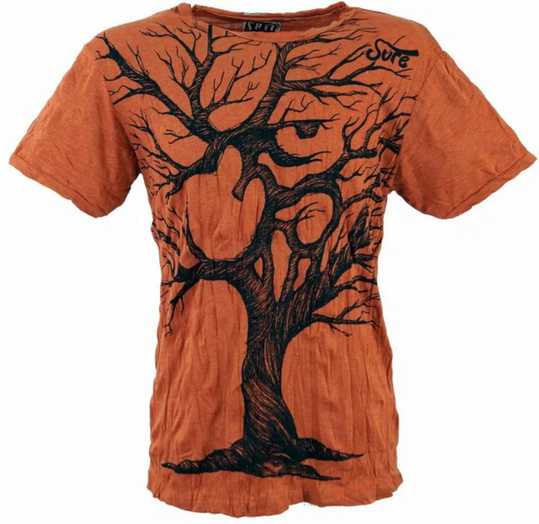Guru-Shop T-Shirt Sure Herren T-Shirt OM Tree - rostorange alternative Bekl günstig online kaufen