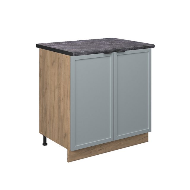 Vicco Spülenunterschrank Fame-Line, Hellblau-grau/Goldkraft Eiche, 80 cm mi günstig online kaufen