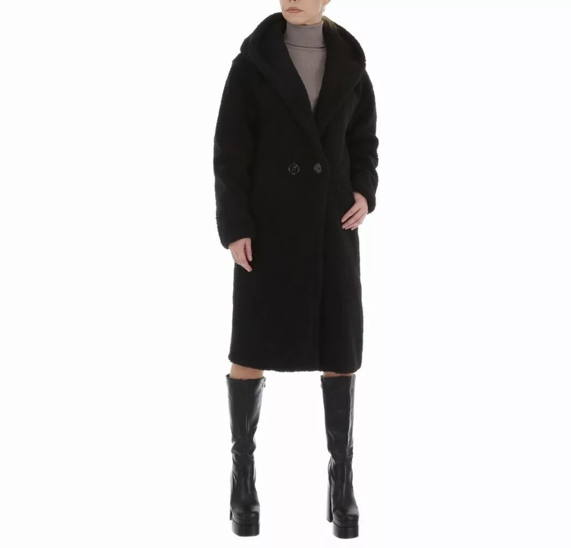 Ital-Design Wintermantel Damen Freizeit Kapuze Wintermantel in Schwarz günstig online kaufen