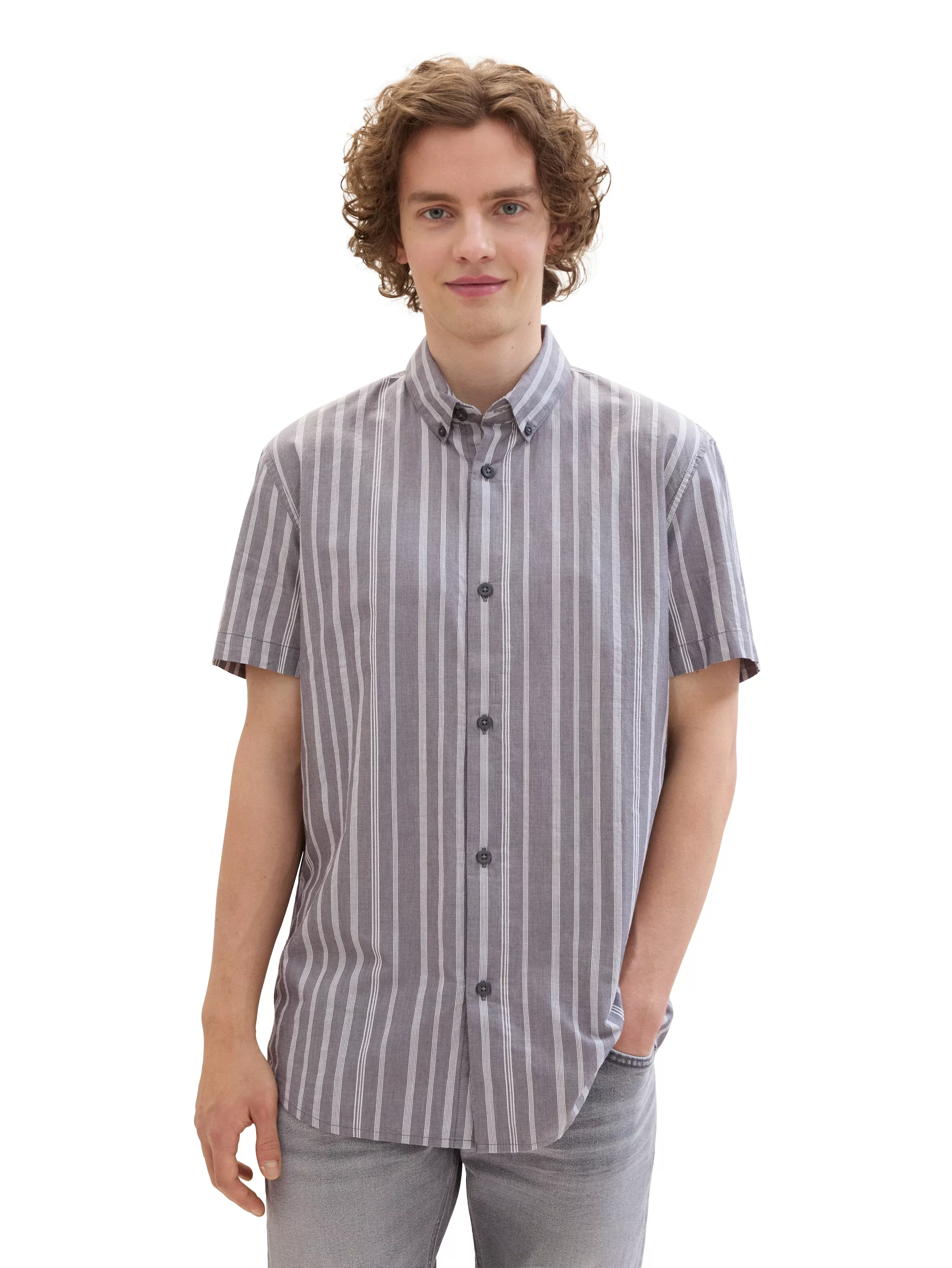 TOM TAILOR Denim Kurzarmhemd mit Streifenmuster günstig online kaufen